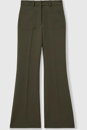 Reiss Priya Twill High-Rise Flared Trousers36 R