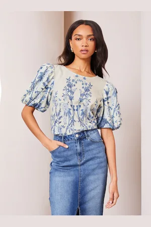 Lipsy London Puff Sleeve Printed Blouse42