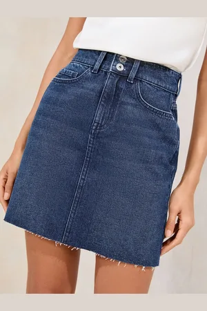 Lipsy London Denim Double Button Waistband Mini Skirt38