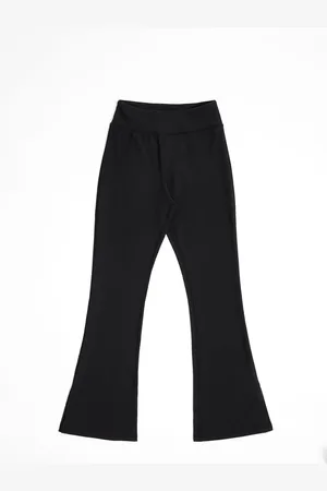 Danskin Høj talje Split Hem Flare Yoga Sort Bukser5 - 6 år (110 - 116cm)