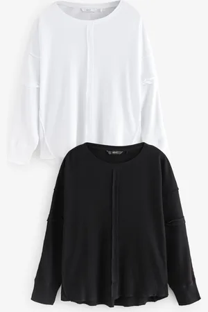Next Seam Detail Waffle 100% Cotton TopS