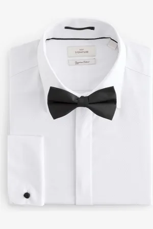 Next Signature Egyptian Cotton Shirt and Silk Bow Tie Set41cm R (UK 16 R)