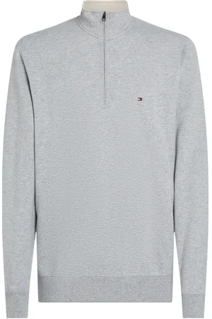 Tommy Hilfiger Quarter Zip Bomuld Blend Trøje Med CashmereS