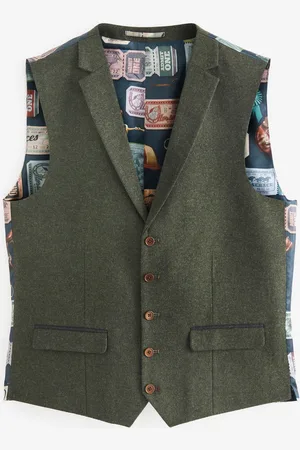 Next Regular Fit Trimmed Donegal Waistcoat52 Regular (UK 42 R)