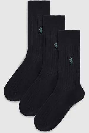 Ralph Lauren Ribbed Cotton Blend Crew Socks 3-PackS-M