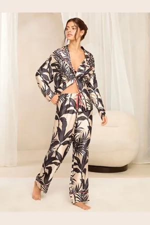 Lipsy London Relaxed Langærmet Printet Satin Pyjamassætxlarge