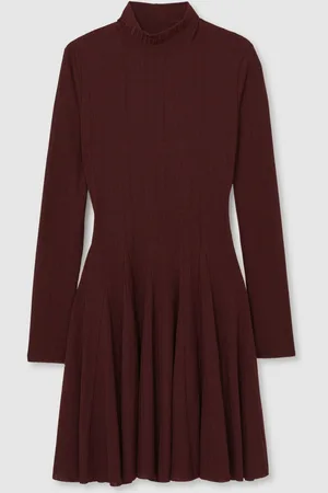 Reiss Savannah Jersey Ribbed Flared Mini Dress38