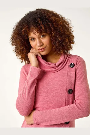 Roman Cowl Neck Buttoned Top42