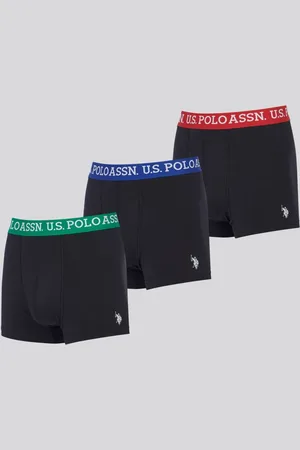 U.S. Polo Assn. U. S. Polo Assn. Mens Contrast Waistband Boxer Shorts 3 Pack2X-Large