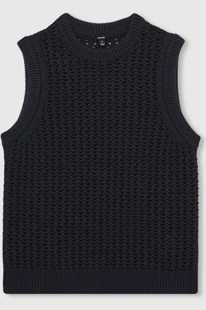 Reiss Bryant Cotton-Blend Crochet Vestmedium