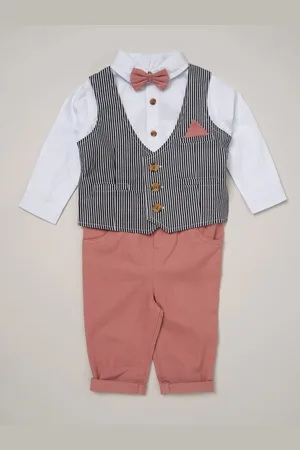 Little Gent Mock Skjorter og Vest 100% Bomuld Baby Gavesæt 3 Pieces1.5 - 2 år (86 - 92cm)