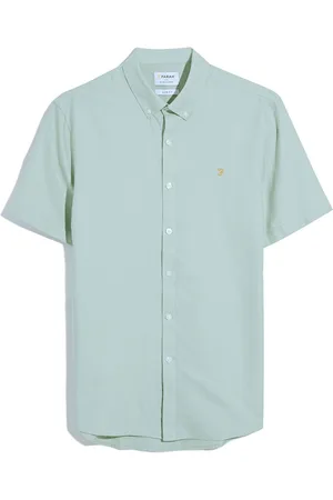 Farah Green Brewer Short Sleeve 100% Organic Cotton Shirt in GroveStor