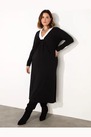 Live Unlimited London Curve V-Neck Jersey Dress44