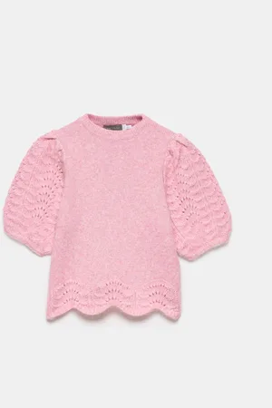 mint&berry Stitch Sleeve Knit TopM