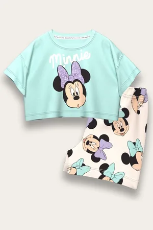 Brand Threads Minnie Mouse 100% Cotton Top and Short Daywear Set104110cm