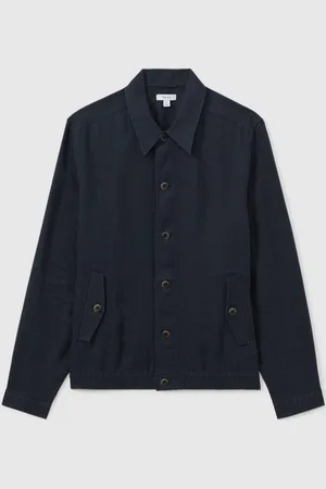 Reiss Cadiz Linen Elasticated Hem Overshirtlarge