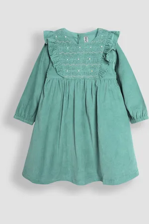 JoJo Maman Bébé Cord Smocked Frill Party Dress5 - 6 år (110 - 116cm)