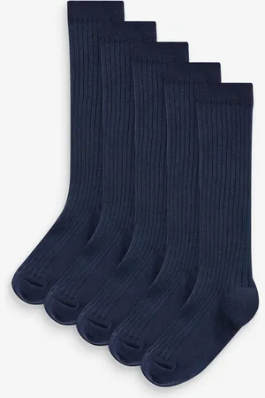 Next 5 Pakke Cotton Rich Knee High SokkerUK 9-12 Jnr.