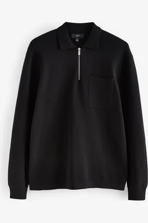 Next Regular Fit Cotton Rich Knit Long Sleeve Polo ShirtXL
