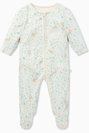 Mori Cream økologisk bomuld og bambus Peter Rabbit Clever Zip-Up SparkedragtOp til 3 måneder (50 - 62cm)