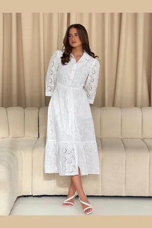 Girl in Mind Michelle Broidery 100% Cotton Shirt Maxi Dress38