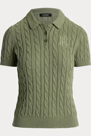 Ralph Lauren Natrissa Broderet Logo Cable Knit Polo-skjorterlarge