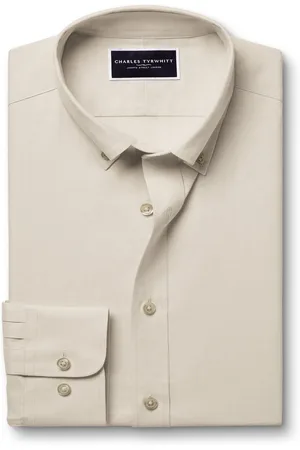 Charles Tyrwhitt Slim Fit Almindelig Børstet 100% Bomuld Twill SkjorterMiddel