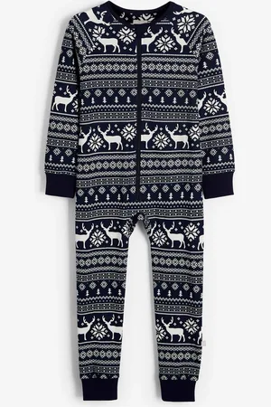 The Little Tailor Kids Reindeer Christmas Fairisle Pattern 100% Cotton All-In-One6 - 7 år (116 - 122cm)