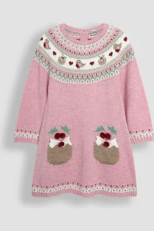 JoJo Maman Bébé Christmas Knitted Dress5 - 6 år (110 - 116cm)