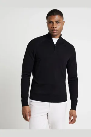 River Island Slim Fit Viscose Quarter Zip JumperXXL