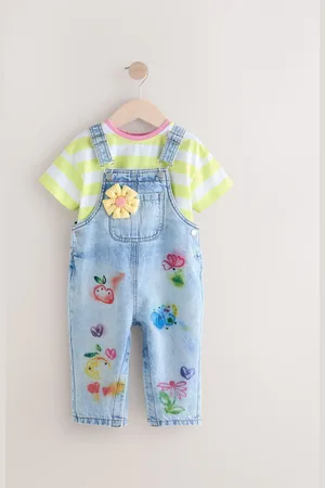 Next Printed 100% Cotton Dungaree Set (3mths-7yrs)1.5 - 2 år (86 - 92cm)