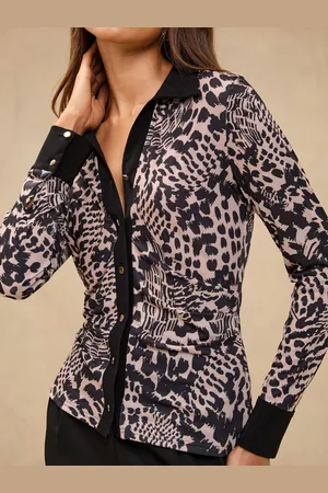 Lipsy London Printed Animal Fitted Skjorter36