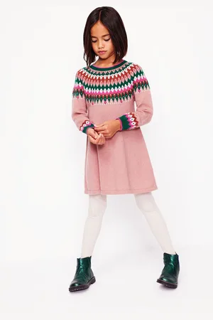 Boden Minnie Fair Isle Mønster Trøje Kjole11 - 12 år (146 - 152cm)