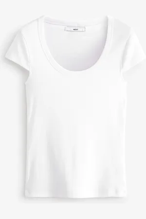 Next Slim Fit Scoopneck Stræk Rib Kortærmet T-shirt40