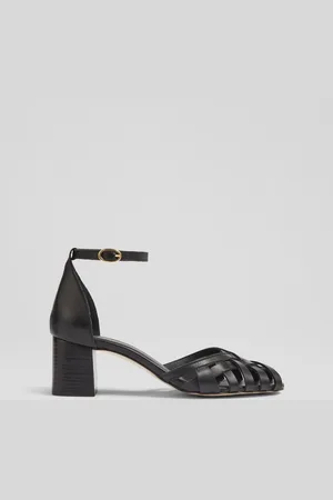 LK Bennett Noemia Nappa Leather Heeled Plaited Front Dorsay Shoeseu355
