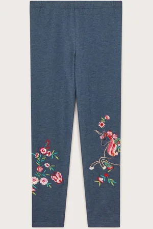 Monsoon Floral Unicorn Embroidered Leggings7 - 8 år (122 - 128cm)