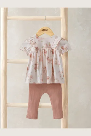 Mamas & Papas Pink Floral Print T-Shirt And Leggings Set5662cm