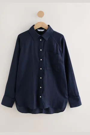 Next 100% Hør Button Down Afslappet Langærmet Skjorter