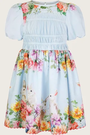 Monsoon Floral Bunny Short Sleeve Dress140146cm
