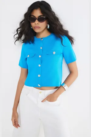 River Island Short Sleeve Button Front Military ShirtMiddel