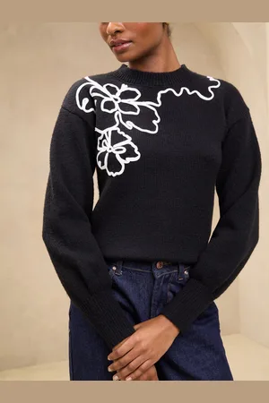 Lipsy London Strikket Cornelli Flower Detail Hyggelig Trøje40