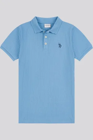 U.S. Polo Assn. U. S. Polo Assn. Boys 100% Cotton Double Horsemen Rib Polo Shirt122128cm