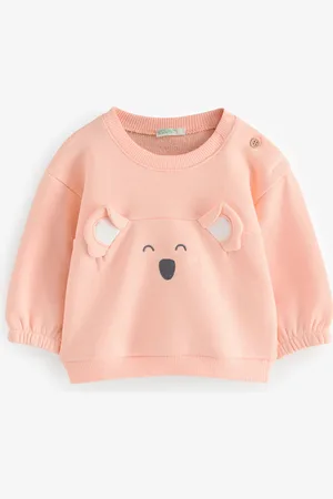 Benetton Baby Rund hals Lyserød Tryk 100% Bomuld Sweatshirt3 - 6 måneder (62 - 68cm)