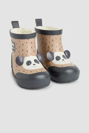JoJo Maman Bébé Cosy Lined Panda Ankle Wellies