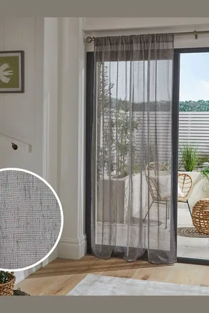 Next Linen Look Voile Slot Top Sheer Panel Curtain140x137cm