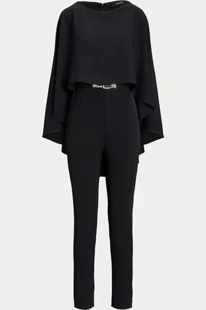Ralph Lauren Belted Cape Georgette Jumpsuit40