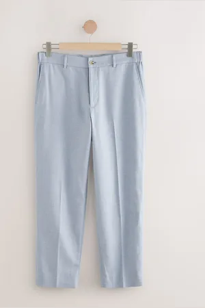 Next Linen Blend Texture Suit Trousers36s