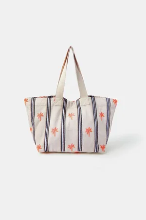 Accessorize Palm Stripe Tote BagEn