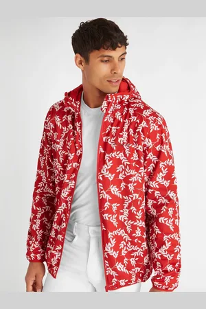 Calvin Klein Red Printed Windbreaker JacketS