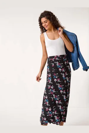 Roman Diagonal Ditsy Floral Print Skirt38